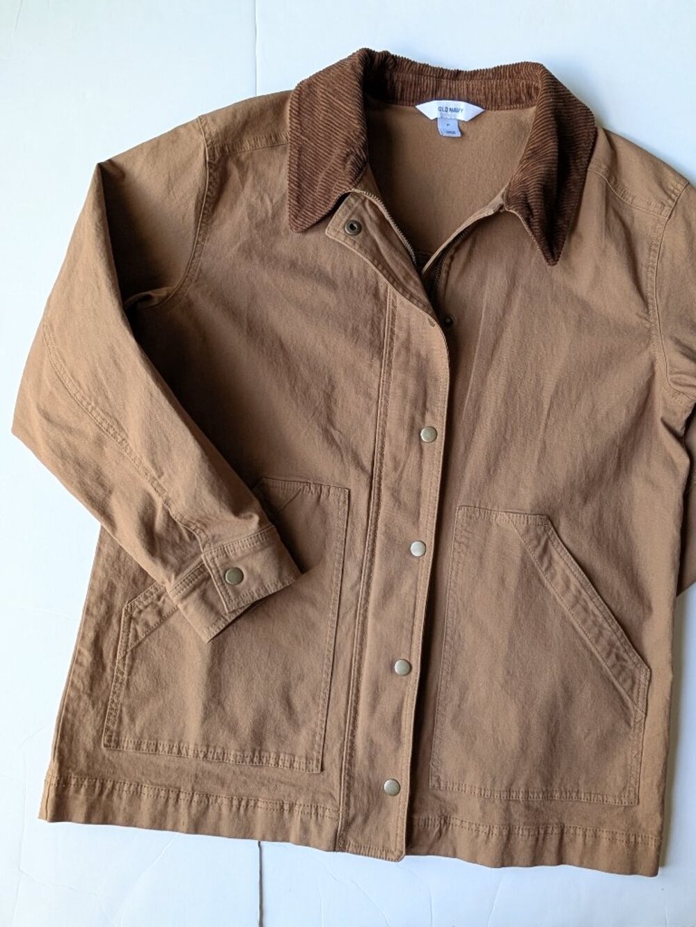 Old Navy Canvas Barn Jacket Tan Utility Coat Classic Workwear Outdoor Size:M